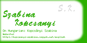 szabina kopcsanyi business card